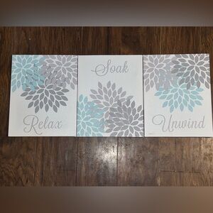 Relax, Soak, Unwind Wall Art Set